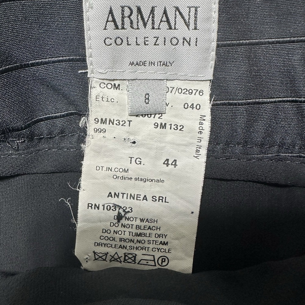 Armani Collezioni Skirt Womens 8 Black Stripes Straight Professional Academia - Picture 6 of 9